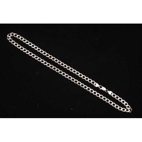 140 - A 925 sterling silver necklace with flat curb links - approx. 56cm long and gross weight 27 grams