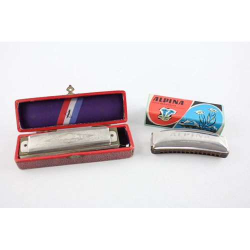 359 - Six vintage harmonicas to include M. Hohner Chromonica, Band Master, Alpina Germany etc.