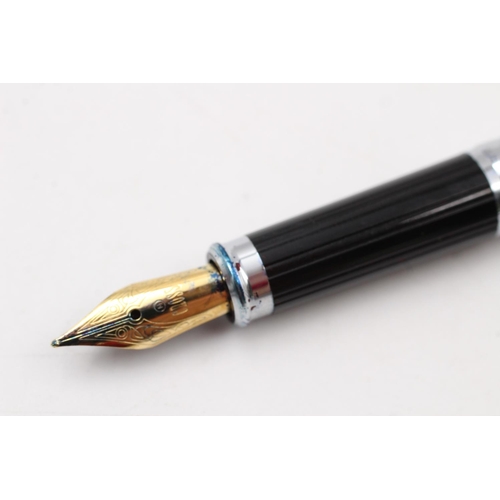 360 - Two Cross chrome effect fountain pens with gold plated nibs