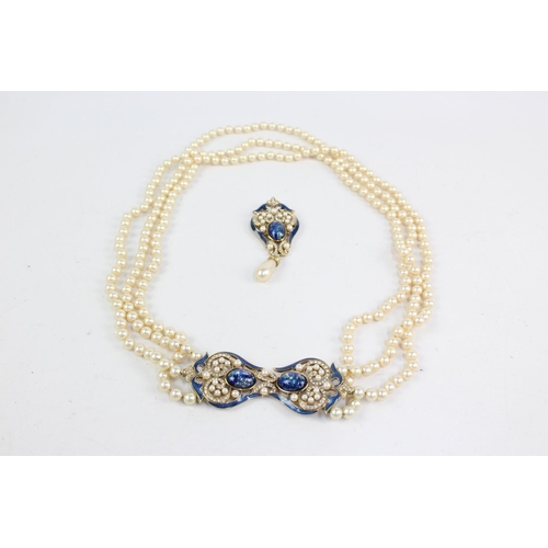 242A - Two vintage faux pearl jewellery sets