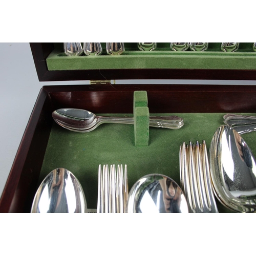 477 - A forty four piece vintage Viners Dubarry Classic silver plate cutlery set in wooden canteen