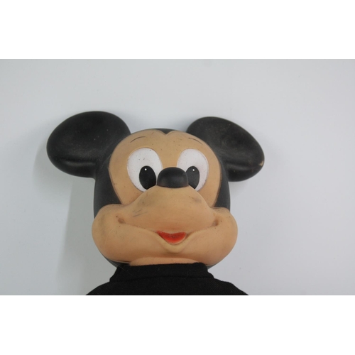 546 - Five vintage Disney Mickey Mouse toys including Masudaya Tinplate, Pull Cord, Mattel etc.