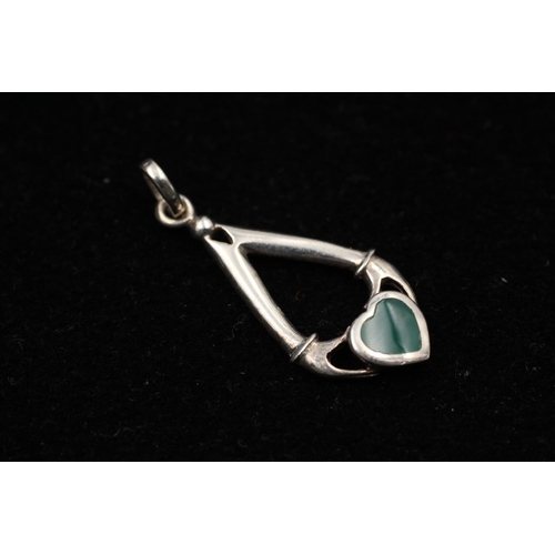 146 - Five 925 sterling silver pendants to include chrysoprase, cabochon, heart etc. - approx. gross combi... 