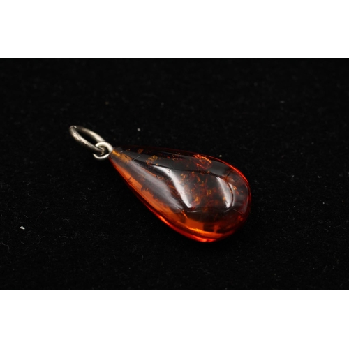 164 - Three 925 sterling silver amber pendants to include cabochon, butterscotch and pear