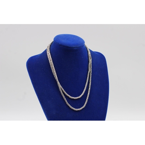 165 - A Suarti 925 sterling silver necklace with Byzantine chain - approx. 72cm long and gross weight 45 g... 