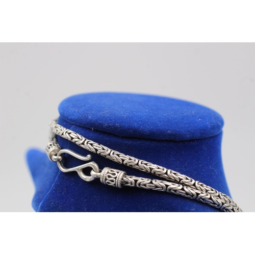 165 - A Suarti 925 sterling silver necklace with Byzantine chain - approx. 72cm long and gross weight 45 g... 