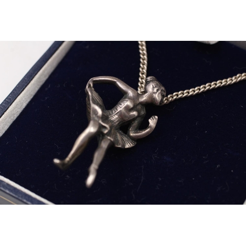 173 - A boxed 925 sterling silver ballerina pendant - approx. gross weight 16 grams