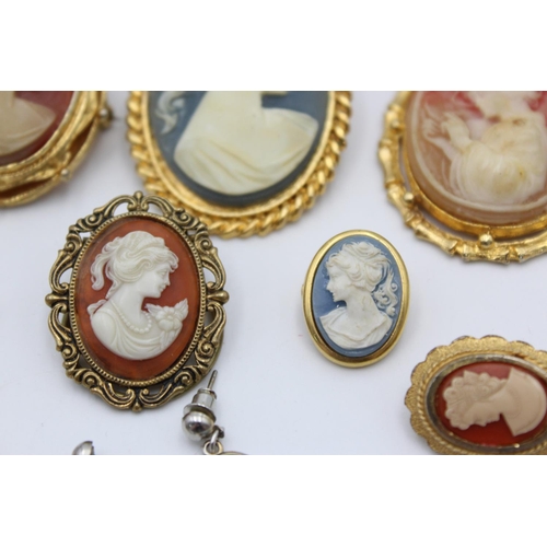 187 - Twenty pieces of cameo jewellery to include Hollywood, exquisite, brooches, necklaces etc.