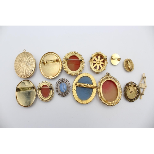 187 - Twenty pieces of cameo jewellery to include Hollywood, exquisite, brooches, necklaces etc.