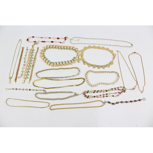 188 - Twenty pieces of 1980s jewellery to include gemstone, enamel, rhinestone, pearl etc.