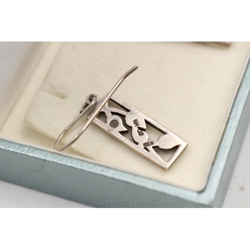 191 - Two pieces of Kit Heath modernist 925 sterling silver jewellery, one ring size N½ and one pair of ea... 