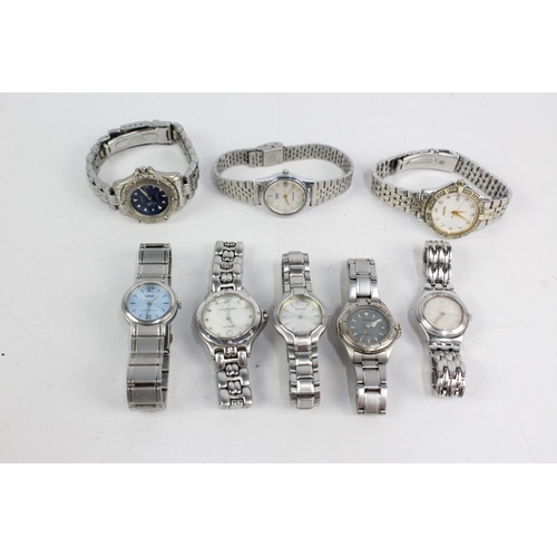 195 - Eight assorted ladies wristwatches to include Seiko, Klaus Kobec etc.