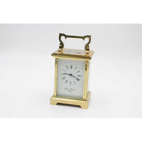 199 - A vintage Charles Frodsham of London heavy brass carriage clock - approx. 11.5cm wide x 8.5cm high