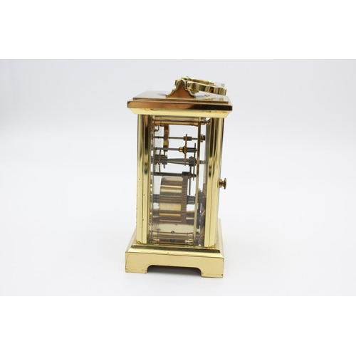 199 - A vintage Charles Frodsham of London heavy brass carriage clock - approx. 11.5cm wide x 8.5cm high