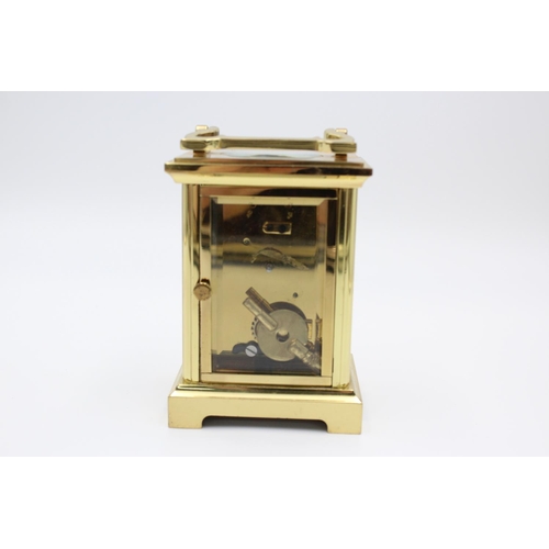 199 - A vintage Charles Frodsham of London heavy brass carriage clock - approx. 11.5cm wide x 8.5cm high