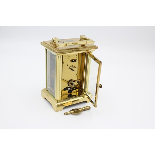 199 - A vintage Charles Frodsham of London heavy brass carriage clock - approx. 11.5cm wide x 8.5cm high