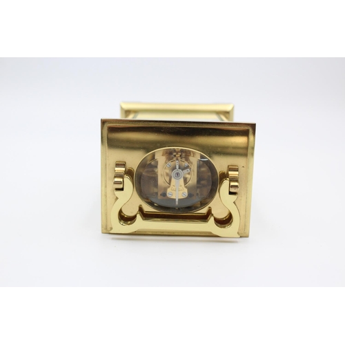 199 - A vintage Charles Frodsham of London heavy brass carriage clock - approx. 11.5cm wide x 8.5cm high