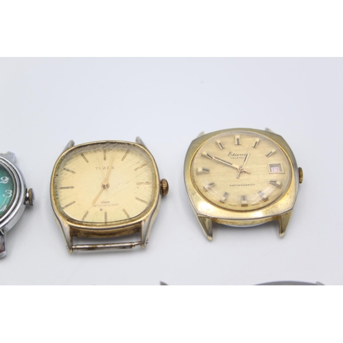 203 - Ten vintage gents wristwatch heads to include Orient AAA, Oris etc.