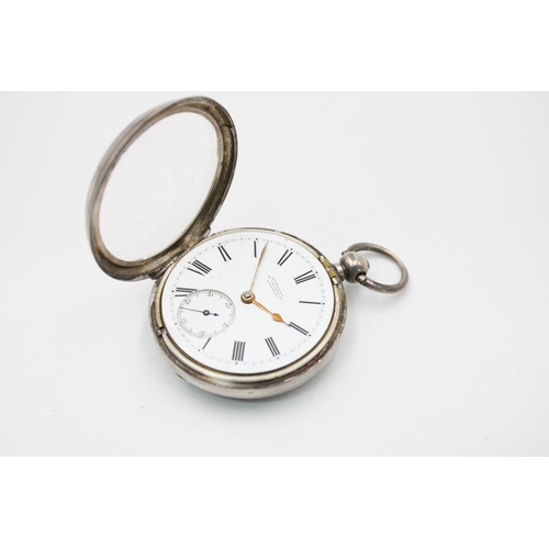 207 - A vintage hallmarked 925 silver cased gents open face key wind pocket watch - approx. gross weight 1... 