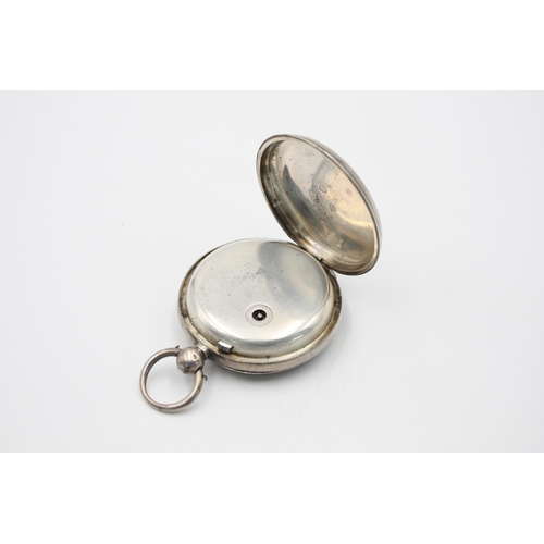 207 - A vintage hallmarked 925 silver cased gents open face key wind pocket watch - approx. gross weight 1... 