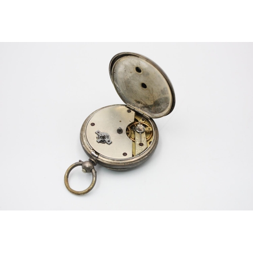 208 - A vintage 800 grade silver cased open face key wind pocket watch - approx. gross weight 75 grams wit... 