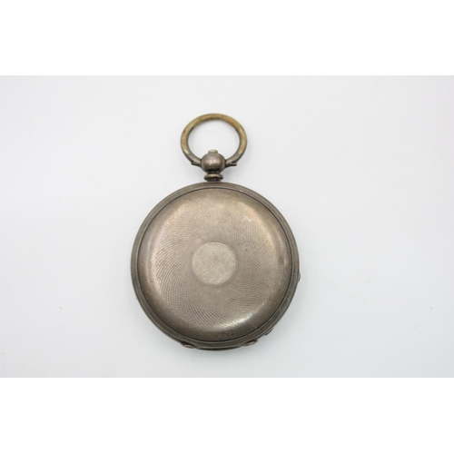 208 - A vintage 800 grade silver cased open face key wind pocket watch - approx. gross weight 75 grams wit... 