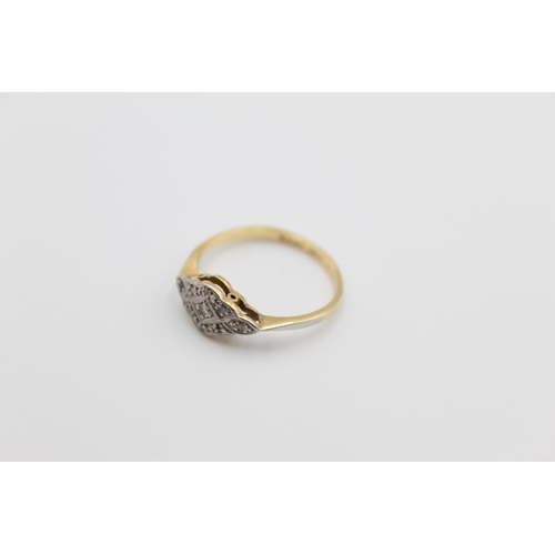 5 - An 18ct gold and platinum diamond set ring, size N - approx. gross weight 2.1 grams