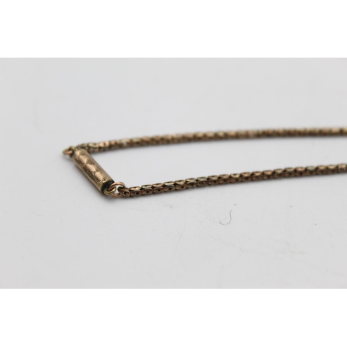 59 - An antique 9ct gold fancy link chain necklace with original barrel clasp - approx. gross weight 4.3 ... 