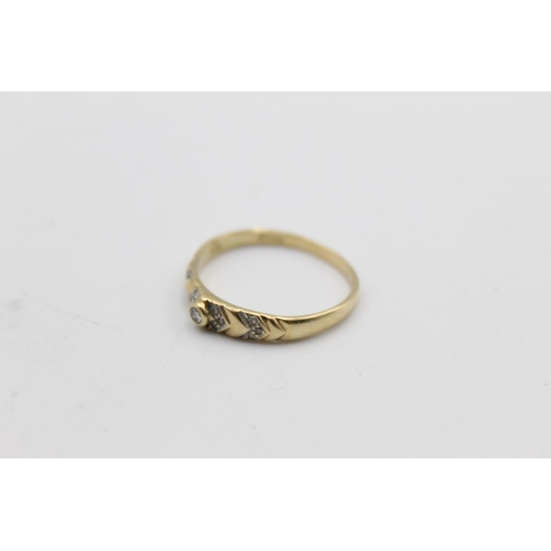 78 - A 9ct gold diamond set ring, size U - approx. gross weight 2.3 grams