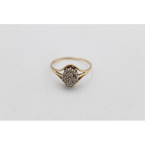 85 - A 9ct gold diamond cluster ring, size P - approx. 1.6 grams