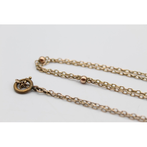 93 - An antique 9ct gold muff chain/necklace conversion - approx. gross weight 9.6 grams