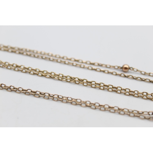 93 - An antique 9ct gold muff chain/necklace conversion - approx. gross weight 9.6 grams