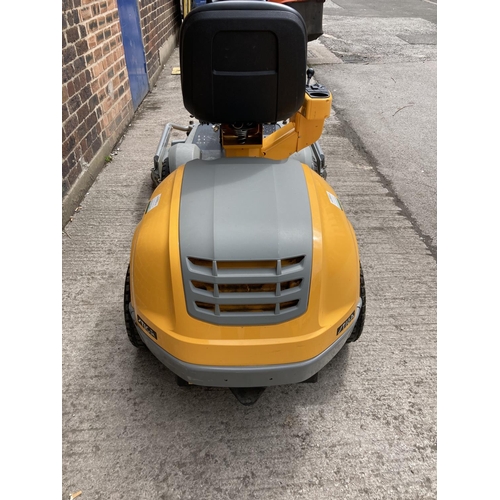 1354 - A yellow and grey Stiga Park Plus Combi Pro 110 ride on articulated lawn mower with Briggs & Stratto... 