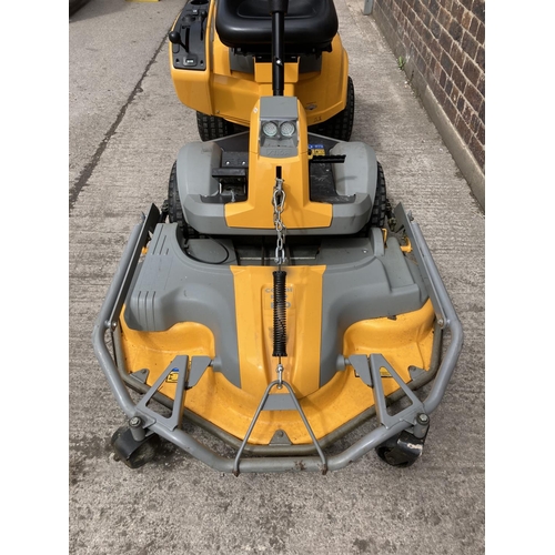 1354 - A yellow and grey Stiga Park Plus Combi Pro 110 ride on articulated lawn mower with Briggs & Stratto... 