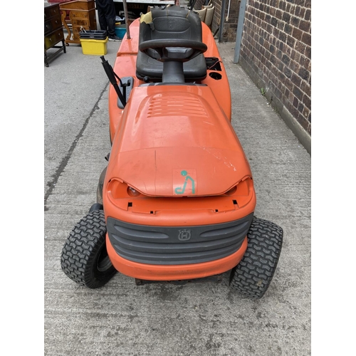 1355 - An orange and grey Husqvarna CT135 ride on tractor lawn mower with Briggs & Stratton 12.5HP engine a... 