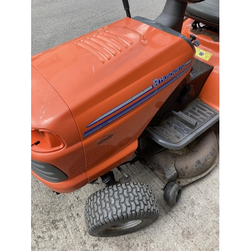 1355 - An orange and grey Husqvarna CT135 ride on tractor lawn mower with Briggs & Stratton 12.5HP engine a... 