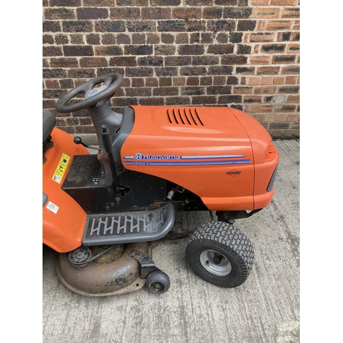 1355 - An orange and grey Husqvarna CT135 ride on tractor lawn mower with Briggs & Stratton 12.5HP engine a... 