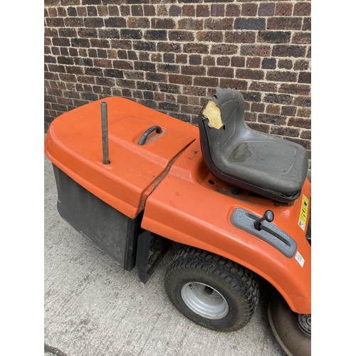 1355 - An orange and grey Husqvarna CT135 ride on tractor lawn mower with Briggs & Stratton 12.5HP engine a... 