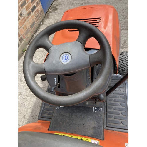 1355 - An orange and grey Husqvarna CT135 ride on tractor lawn mower with Briggs & Stratton 12.5HP engine a... 