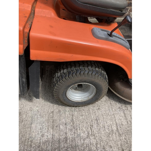 1355 - An orange and grey Husqvarna CT135 ride on tractor lawn mower with Briggs & Stratton 12.5HP engine a... 