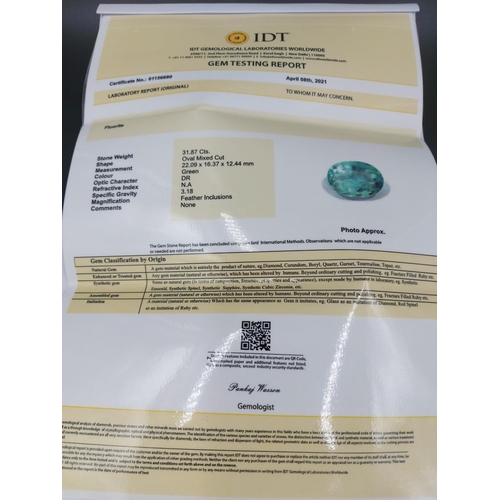 280 - An IDT certified 31.87ct fluorite gemstone