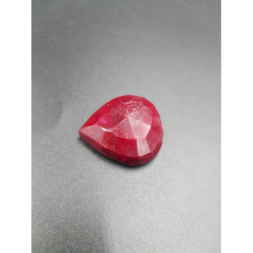 288 - A GLI certified 116ct ruby pear shape gemstone