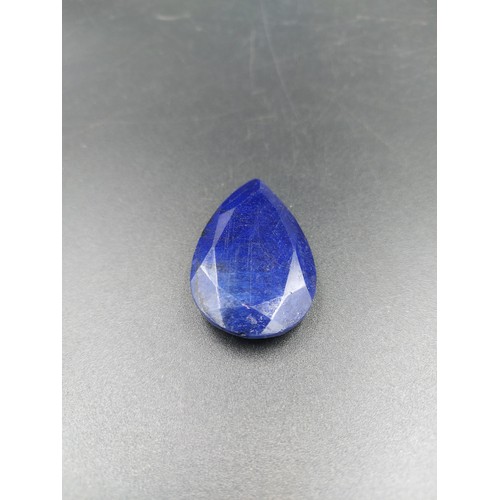 267 - A GLI certified 134ct blue sapphire pear shape gemstone