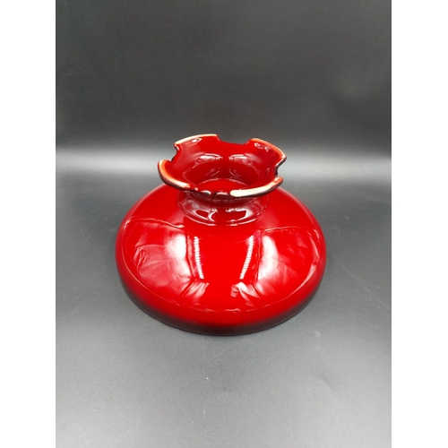 367 - A 1930s Royal Doulton Flambe footed bowl signed Noke - approx. 25cm diameter x 12cm high