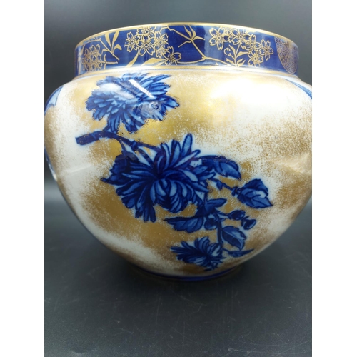 370 - An early 20th century Royal Doulton blue iris bowl with number 1147 to base - approx. 20cm high x 20... 