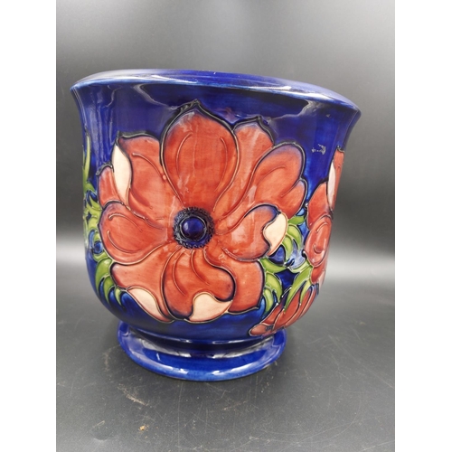 377 - A Moorcroft Anemone pattern jardinière - approx. 22cm high x 23cm diameter