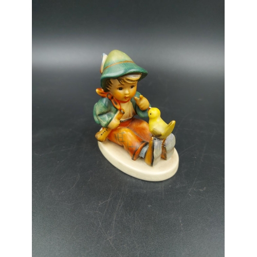 383 - Three West German Goebel Hummel items, one jewellery box, one Just Resting figurine and one Singing ... 