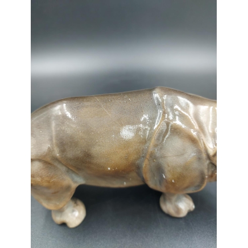 399A - An early Royal Doulton rhinoceros figurine signed to foot HN 141, circa 1923-1927 - approx. 8.5cm hi... 