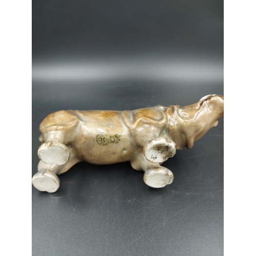 399A - An early Royal Doulton rhinoceros figurine signed to foot HN 141, circa 1923-1927 - approx. 8.5cm hi... 