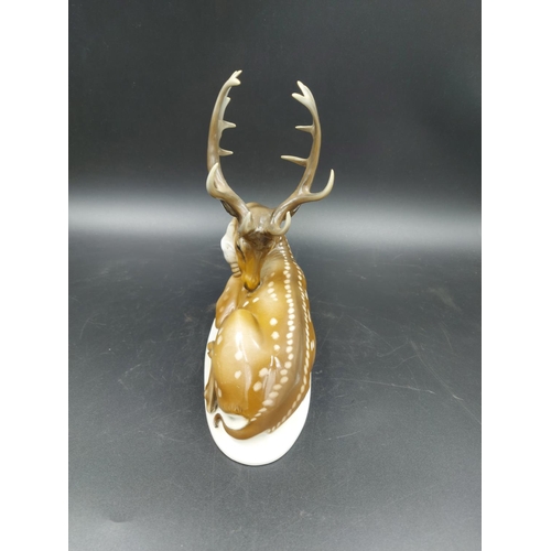 405A - A Rosenthal porcelain stag figurine by T. Karner - approx. 18cm high